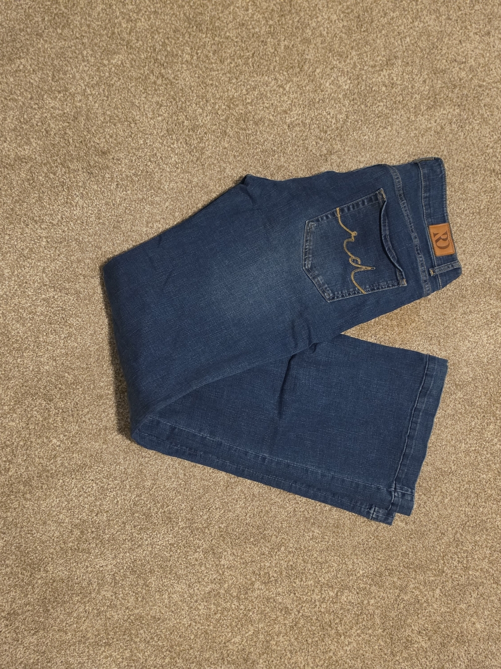 Women's Dark Blue Wide Leg Jeans - Relaxed Flare